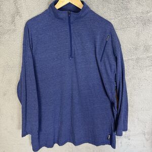 Scottevest Shirt Mens 3XL Blue 1/4 Zip Pullover SeV SJ‎ QZip Travel Pockets